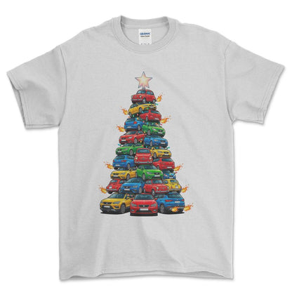 Seat Juletræ Christmas Tree - Unisex T-Shirt-Beklædning-Seat-Hvid-S-Forside-Garage Culture Shop- garage - man cave - merchandise