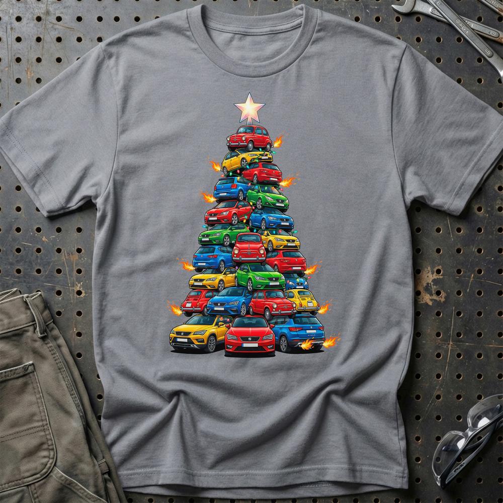 Seat Juletræ Christmas Tree - Unisex T-Shirt-Beklædning-Seat-Grå Sport-S-Garage Culture Shop- garage - man cave - merchandise