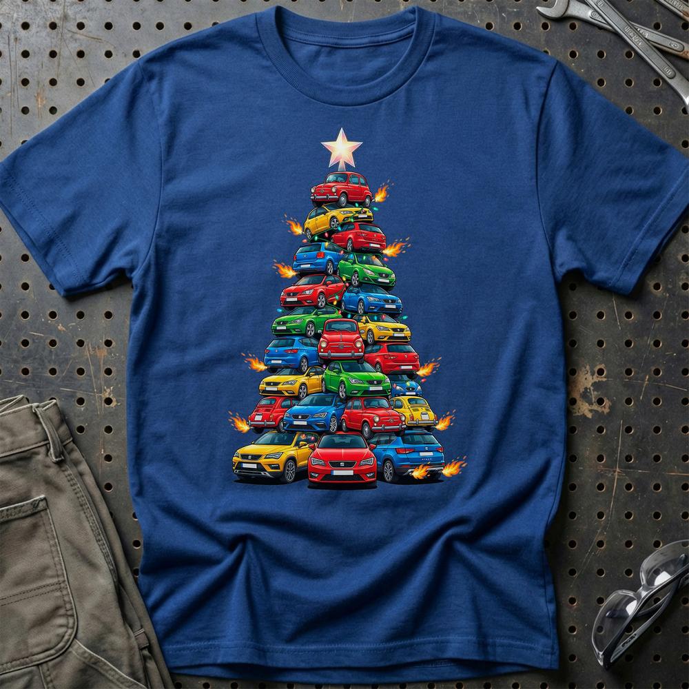 Seat Juletræ Christmas Tree - Unisex T-Shirt-Beklædning-Seat-Blå Royal-S-Garage Culture Shop- garage - man cave - merchandise