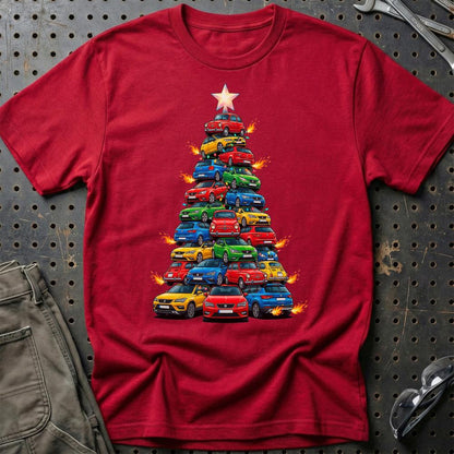 Seat Juletræ Christmas Tree - Unisex T-Shirt-Beklædning-Seat-Rød-S-Garage Culture Shop- garage - man cave - merchandise