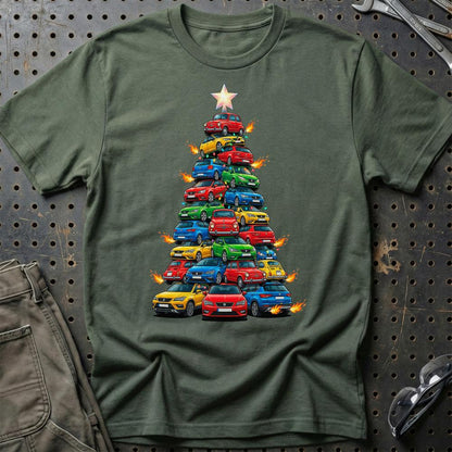 Seat Juletræ Christmas Tree - Unisex T-Shirt-Beklædning-Seat-Grøn Militær-S-Garage Culture Shop- garage - man cave - merchandise