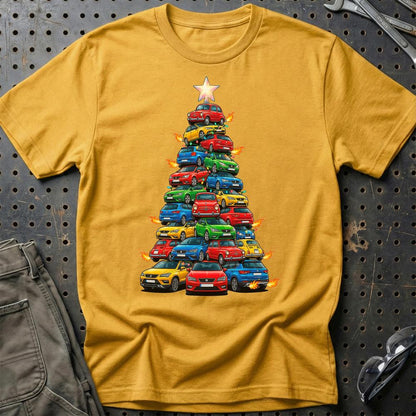 Seat Juletræ Christmas Tree - Unisex T-Shirt-Beklædning-Seat-Guld-S-Garage Culture Shop- garage - man cave - merchandise