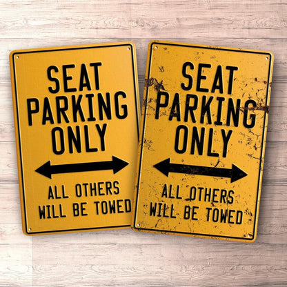 Seat Parking Only Skilte, Musemåtte, Dørmåtte-Parking skilte-Seat-Garage Culture Shop- garage - man cave - merchandise