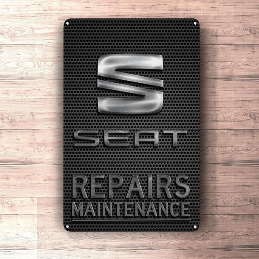 Seat Repairs Maintenance Skilte, Musemåtte, Dørmåtte , Plakat-Skilte-Seat-Garage Culture Shop- garage - man cave - merchandise