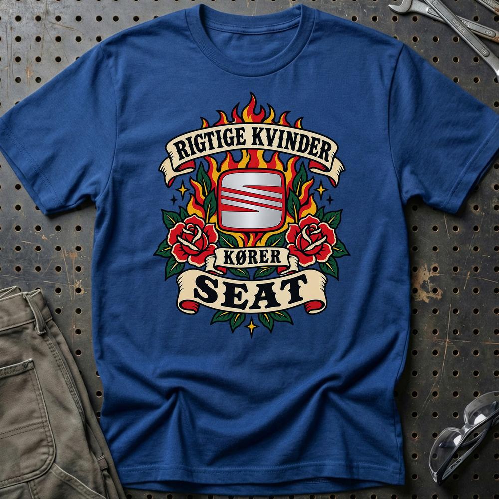 
Produktbillede af Seat Rigtige Kvinder Kører – Roser og Flammer T-Shirt