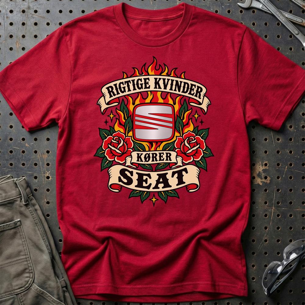 
Produktbillede af Seat Rigtige Kvinder Kører – Roser og Flammer T-Shirt