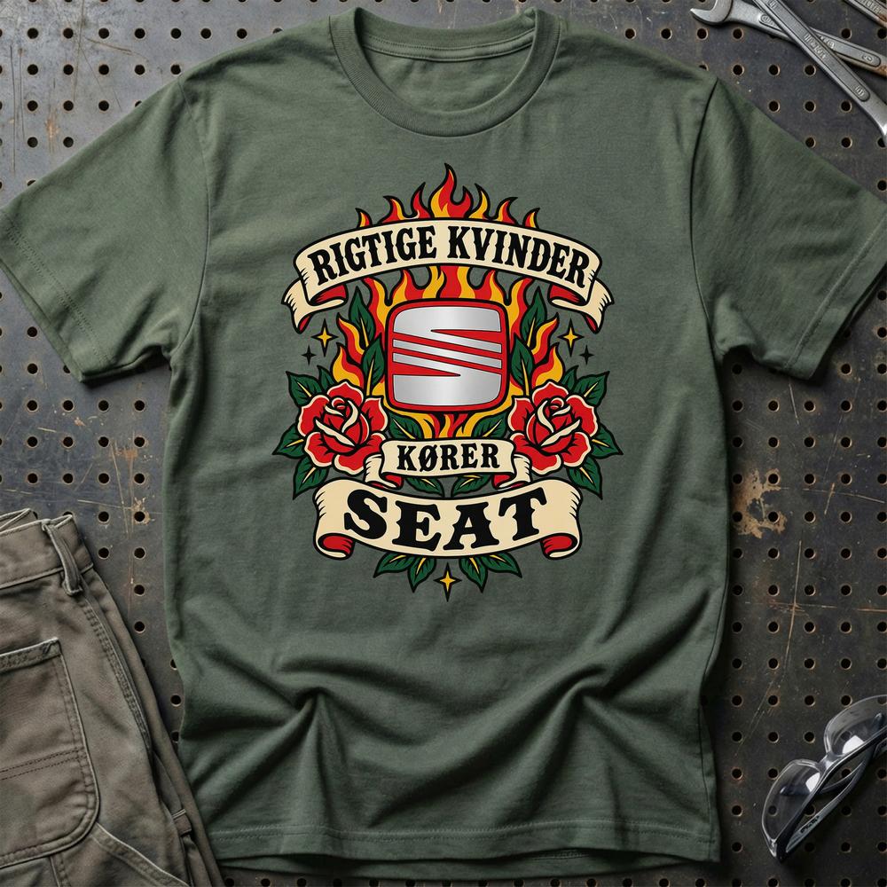
Produktbillede af Seat Rigtige Kvinder Kører – Roser og Flammer T-Shirt