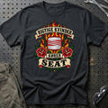 Seat Rigtige Kvinder Kører – Roser og Flammer T-Shirt – Sort