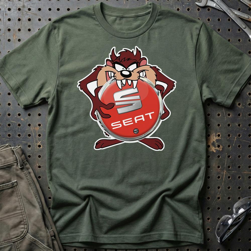 Seat TAZ T-Shirt-Beklædning-Seat-Grøn Militær-S-Garage Culture Shop- garage - man cave - merchandise