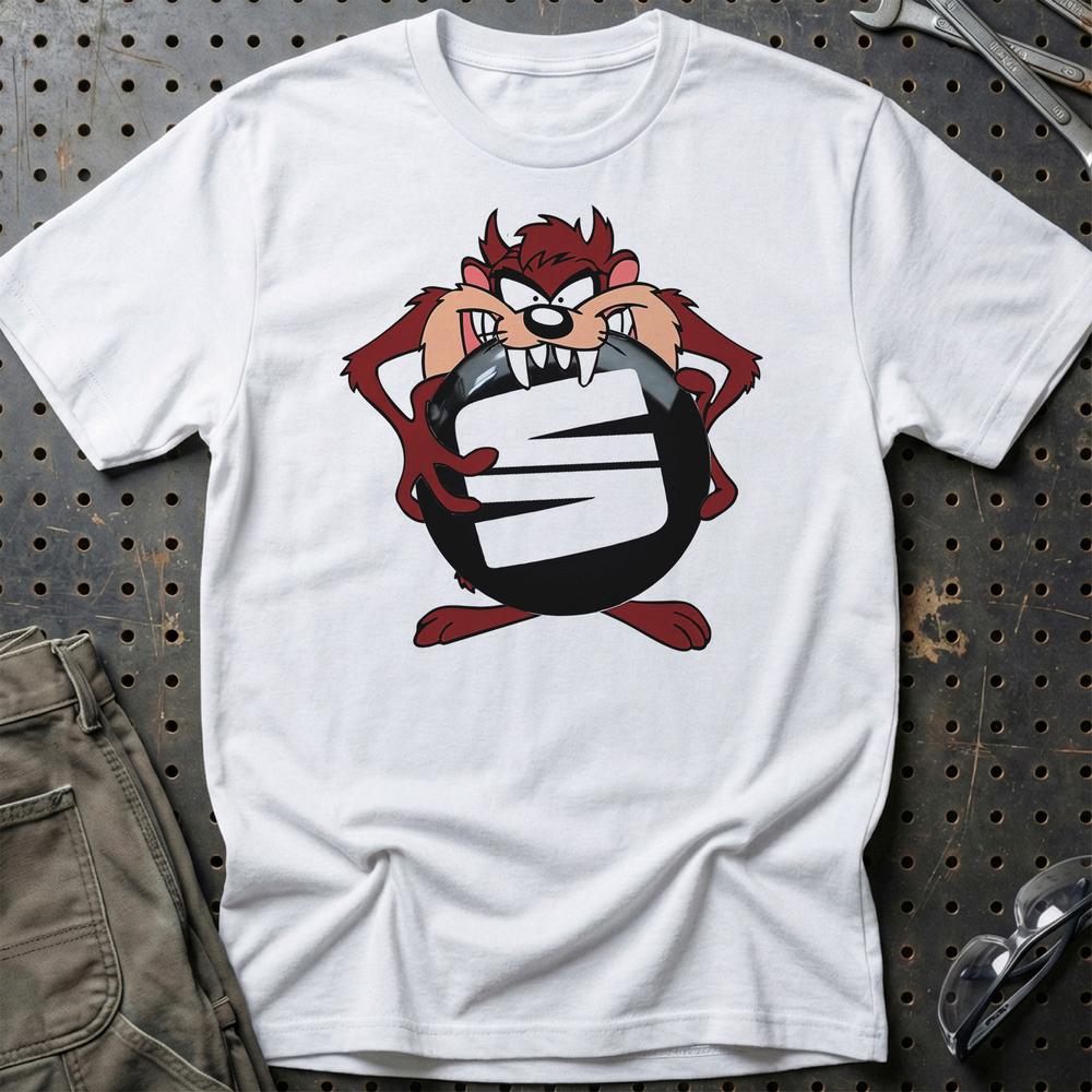Seat TAZ Unisex T-Shirt , Bomuld-Beklædning-Seat-Hvid-S-Garage Culture Shop- garage - man cave - merchandise