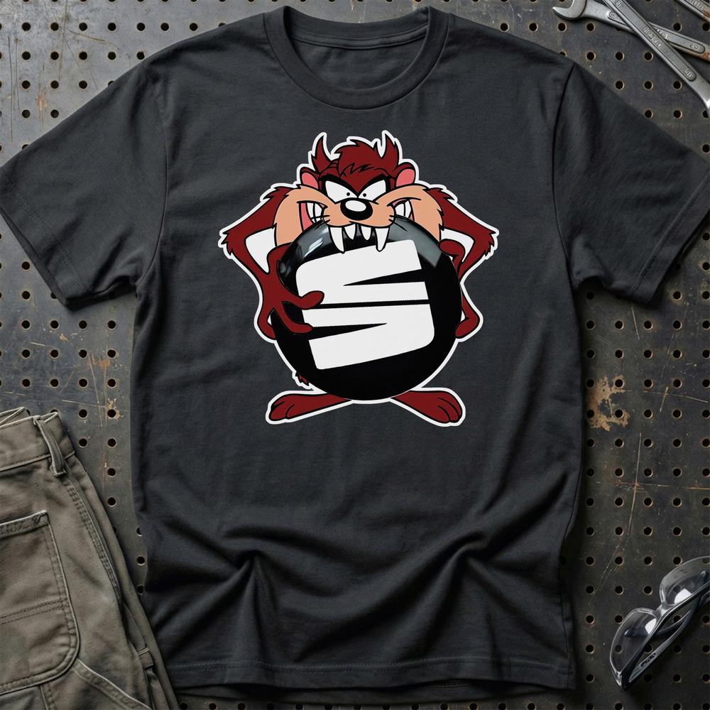 Seat TAZ Unisex T-Shirt , Bomuld-Beklædning-Seat-Sort-S-Garage Culture Shop- garage - man cave - merchandise
