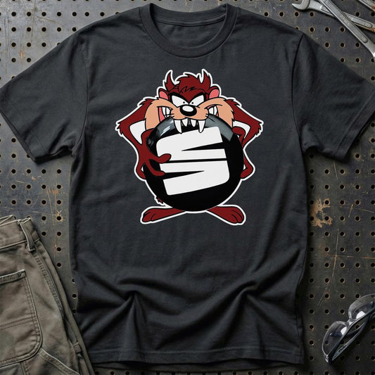 Seat TAZ Unisex T-Shirt , Bomuld-Beklædning-Seat-Sort-S-Garage Culture Shop- garage - man cave - merchandise