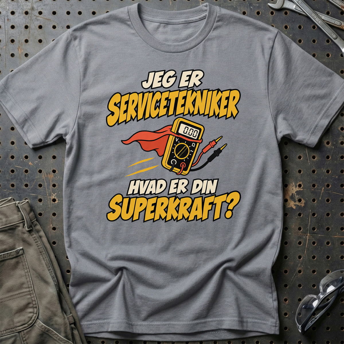 
Servicetekniker – Hvad er din superkraft? – Unisex T-Shirt – Grå Sport