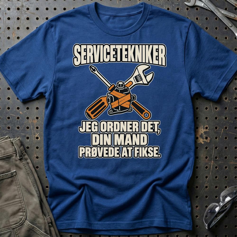 
Produktbillede af Servicetekniker – Jeg Ordner Det, Din Mand Prøvede At Fikse T-Shirt