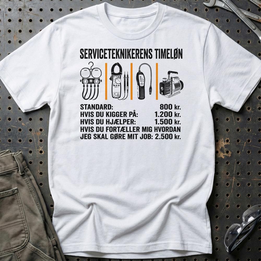 
Produktbillede af Serviceteknikerens Timeløn T-Shirt