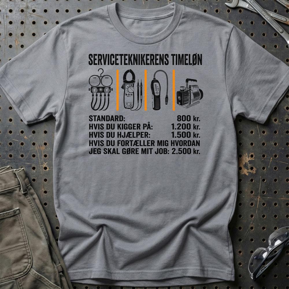 
Produktbillede af Serviceteknikerens Timeløn T-Shirt