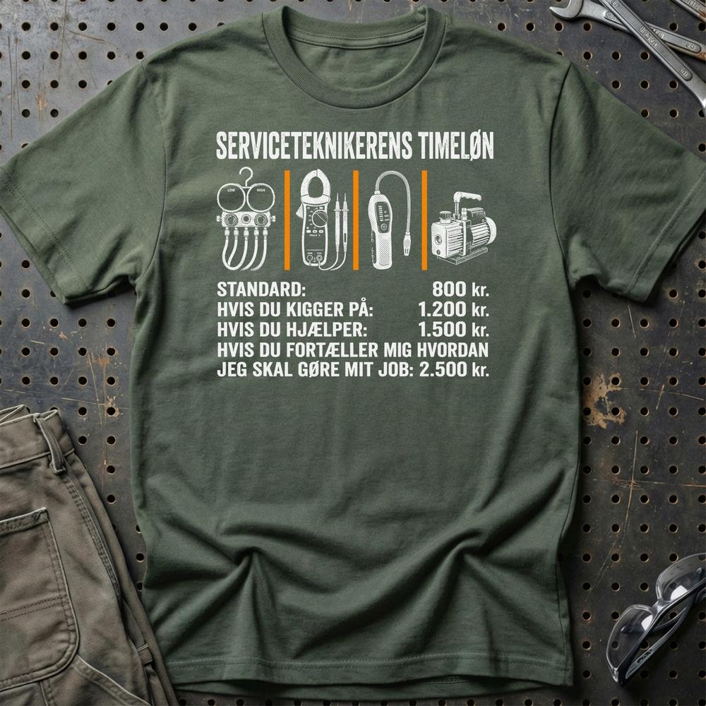 
Produktbillede af Serviceteknikerens Timeløn T-Shirt
