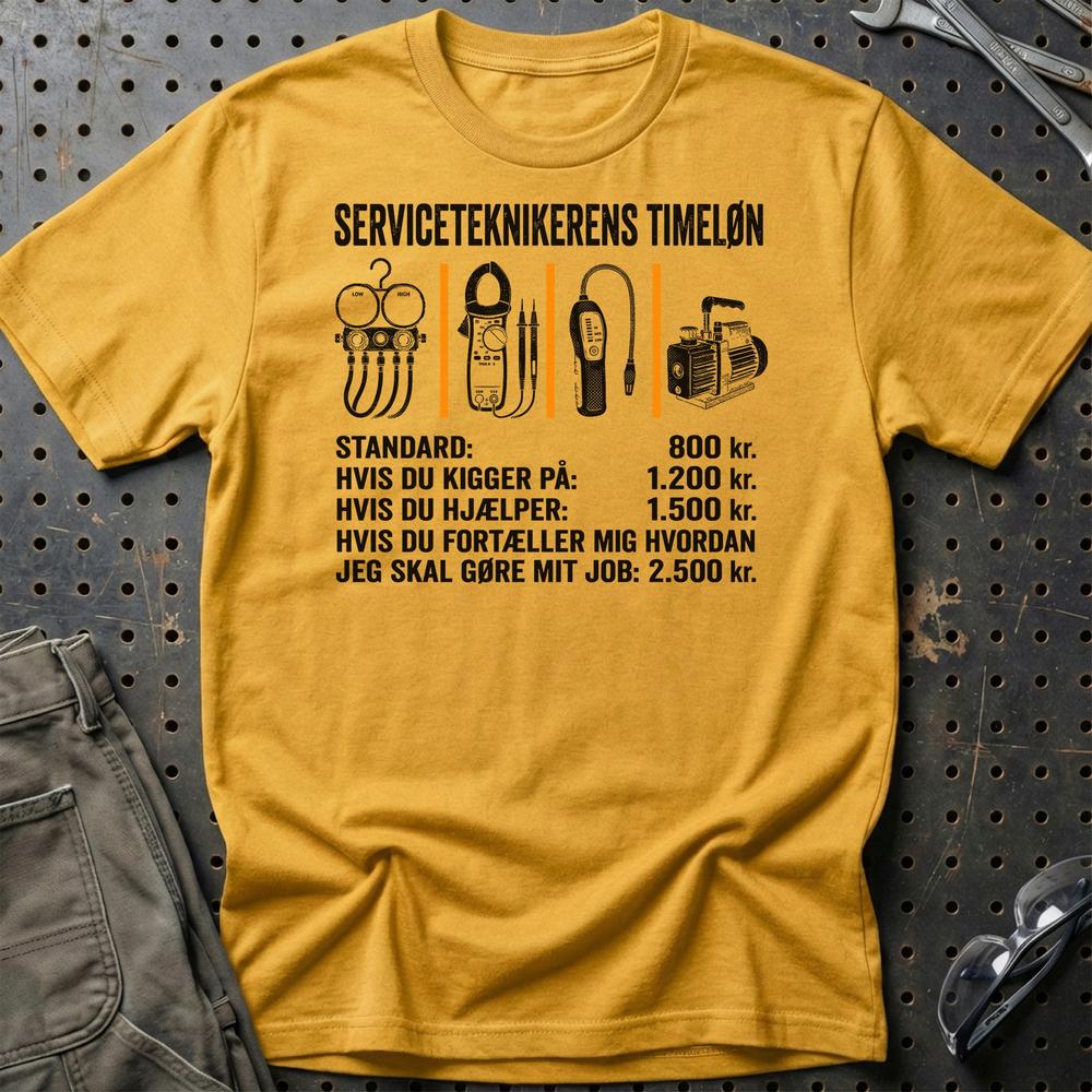 
Produktbillede af Serviceteknikerens Timeløn T-Shirt