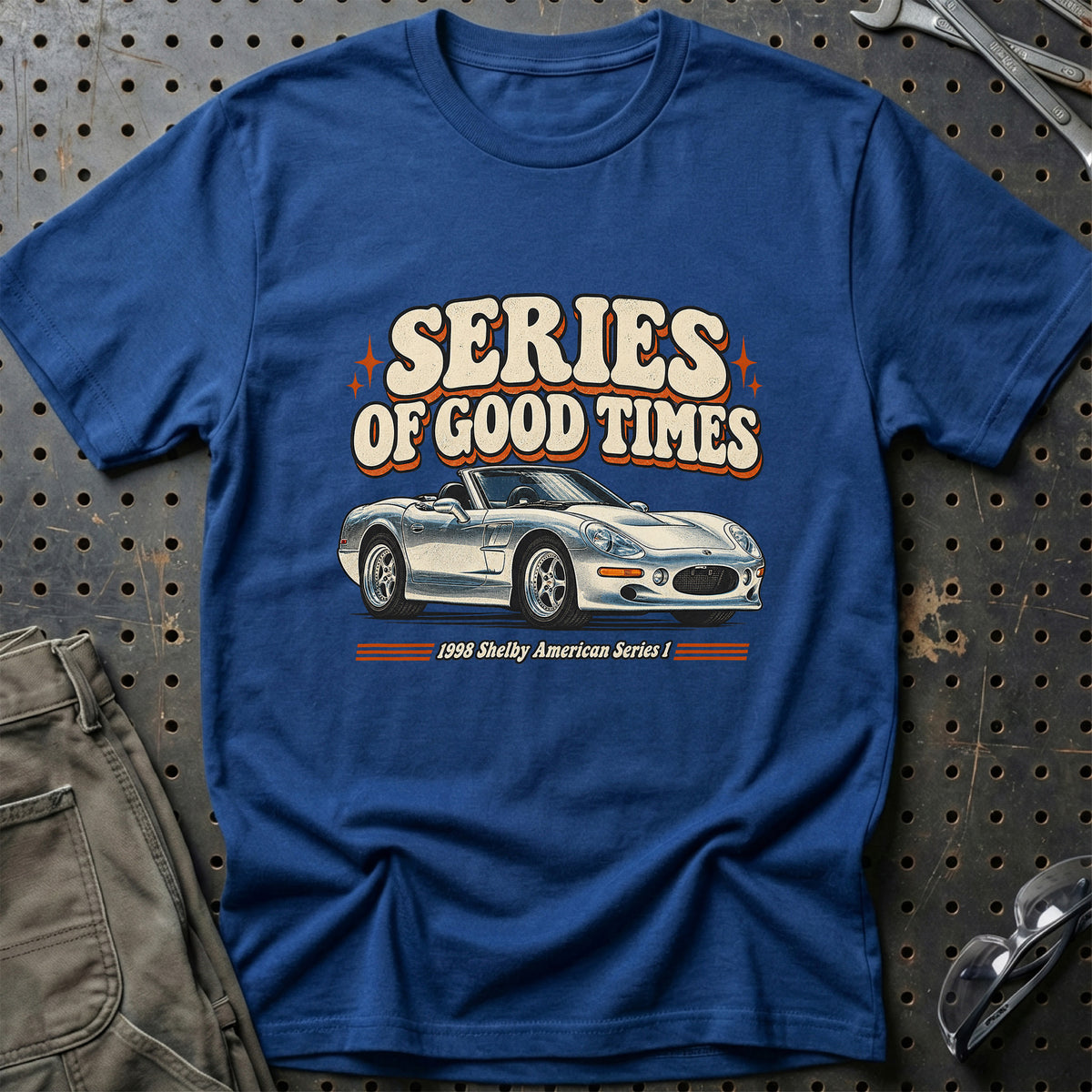 
Shelby American Series 1 1998 – Series of Good Times T-Shirt – Blå Royal