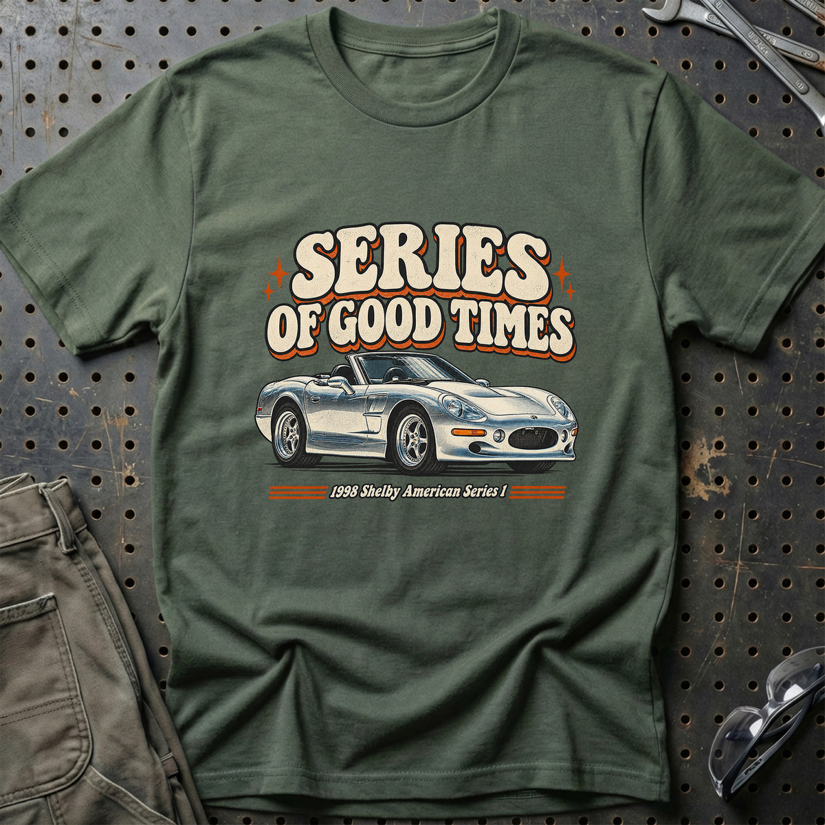 
Shelby American Series 1 1998 – Series of Good Times T-Shirt – Grøn Militær