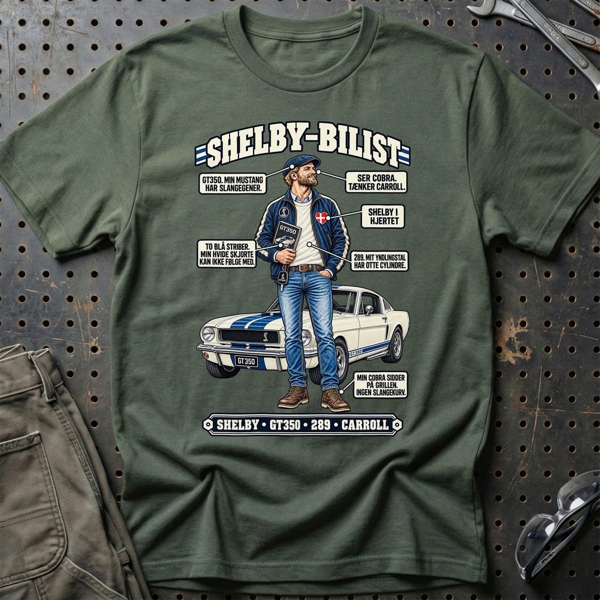 
Shelby-Bilist T-Shirt – Grøn Militær