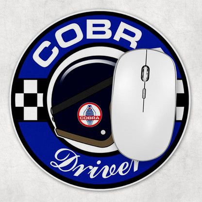 Shelby Cobra Driver Runde Skilte , Musemåtte Rundt , Kop Underlag, Underlagssæt-Runde Skilte-AC-Garage Culture Shop- garage - man cave - merchandise