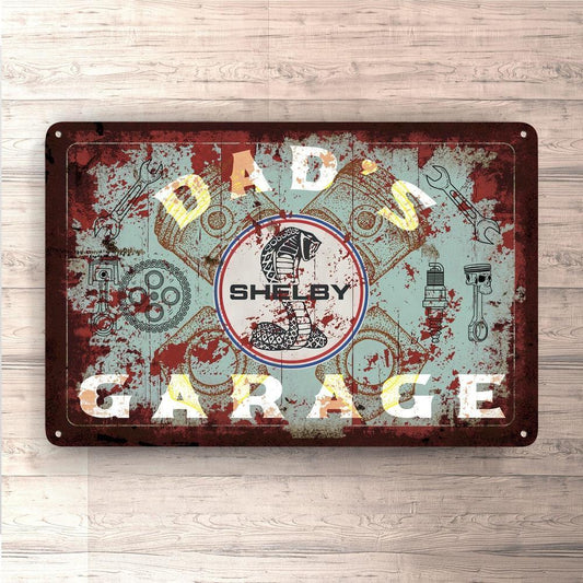 Shelby Dads Garage Vintage Skilte, Musemåtte, Dørmåtte-Skilte-Shelby-Garage Culture Shop- garage - man cave - merchandise