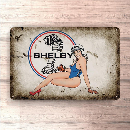 Shelby Pin-Up Vintage Skilte, Musemåtte, Dørmåtte-Skilte-Shelby-Garage Culture Shop- garage - man cave - merchandise