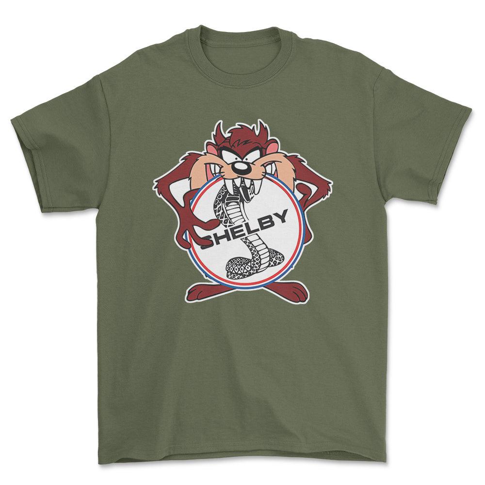 Shelby TAZ Unisex T-Shirt , Bomuld-Beklædning-Shelby-Grøn Militær-S-Forside-Garage Culture Shop- garage - man cave - merchandise