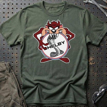 Shelby TAZ Unisex T-Shirt , Bomuld-Beklædning-Shelby-Grøn Militær-S-Garage Culture Shop- garage - man cave - merchandise