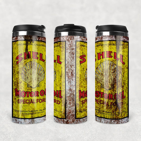 Shell Motor Oil Termokrus Tumbler Rustfrit Stål-Krus-Motorolie-Garage Culture Shop- garage - man cave - merchandise