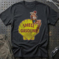 Shell Pinup T-Shirt-Beklædning-Motoroil-Sort-S-Garage Culture Shop- garage - man cave - merchandise