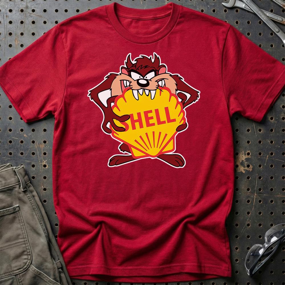 Shell TAZ T-Shirt-Beklædning-Motoroil-Rød-S-Garage Culture Shop- garage - man cave - merchandise