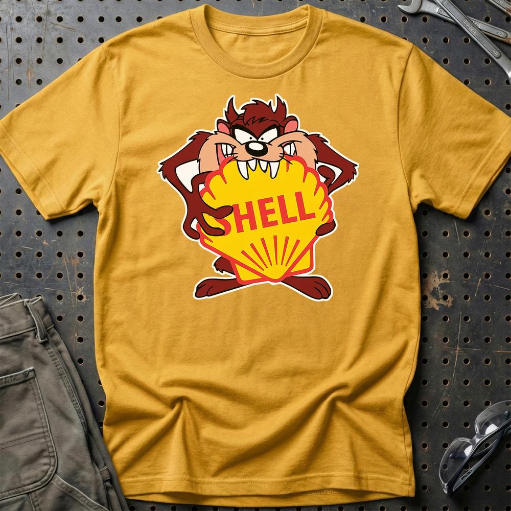 Shell TAZ T-Shirt-Beklædning-Motoroil-Guld-S-Garage Culture Shop- garage - man cave - merchandise