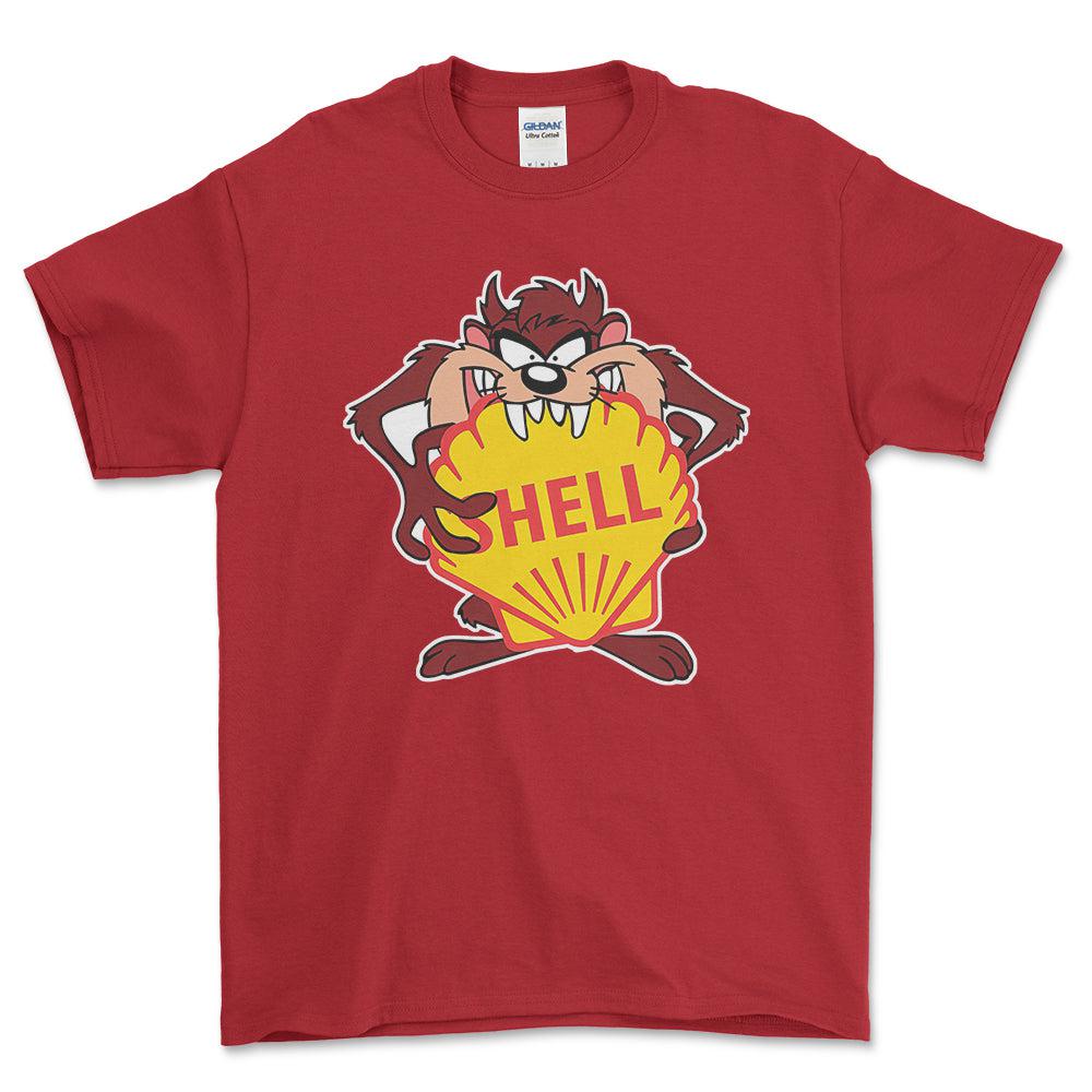 Shell TAZ Unisex T-Shirt , Bomuld-Beklædning-Motoroil-Rød-S-Forside-Garage Culture Shop- garage - man cave - merchandise