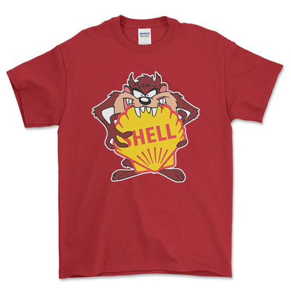 Shell TAZ Unisex T-Shirt , Bomuld-Beklædning-Motoroil-Rød-S-Forside-Garage Culture Shop- garage - man cave - merchandise