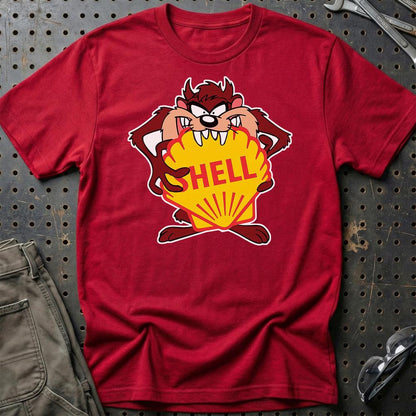 Shell TAZ Unisex T-Shirt , Bomuld-Beklædning-Motoroil-Rød-S-Garage Culture Shop- garage - man cave - merchandise