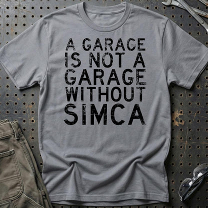 Simca - A Garage Is Not A Garage Without Simca - Unisex T-Shirt , Bomuld-Beklædning-Simca-Grå Sport-S-Garage Culture Shop- garage - man cave - merchandise