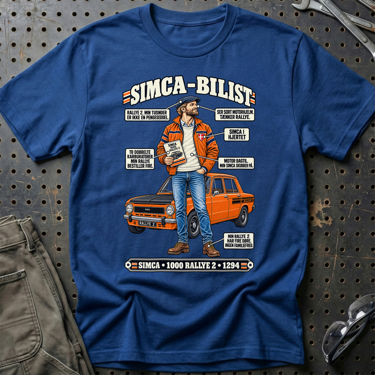 
Simca-Bilist T-Shirt – Blå Royal