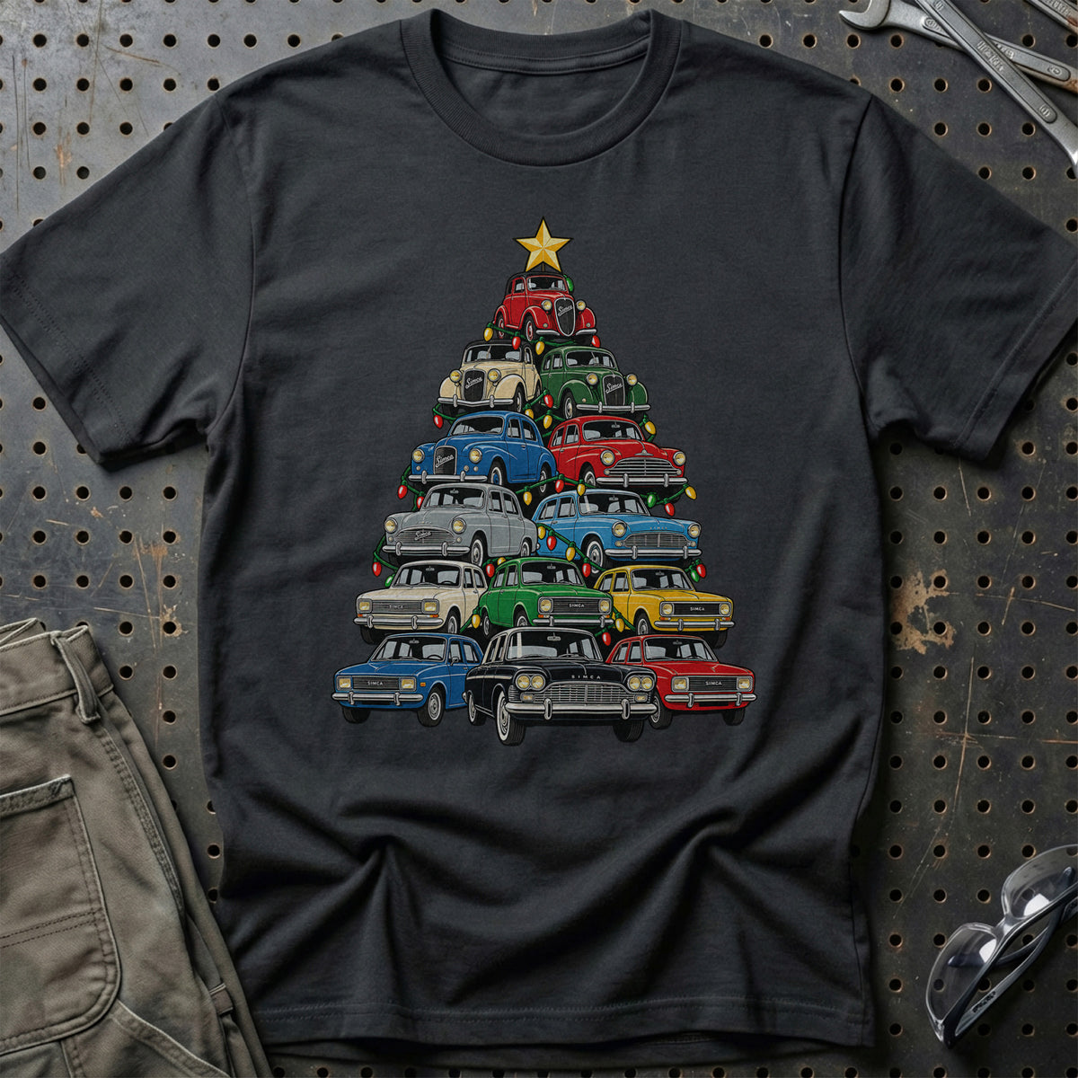 Simca Juletræ T-Shirt-Beklædning-Simca-Sort-S-Garage Culture Shop- garage - man cave - merchandise