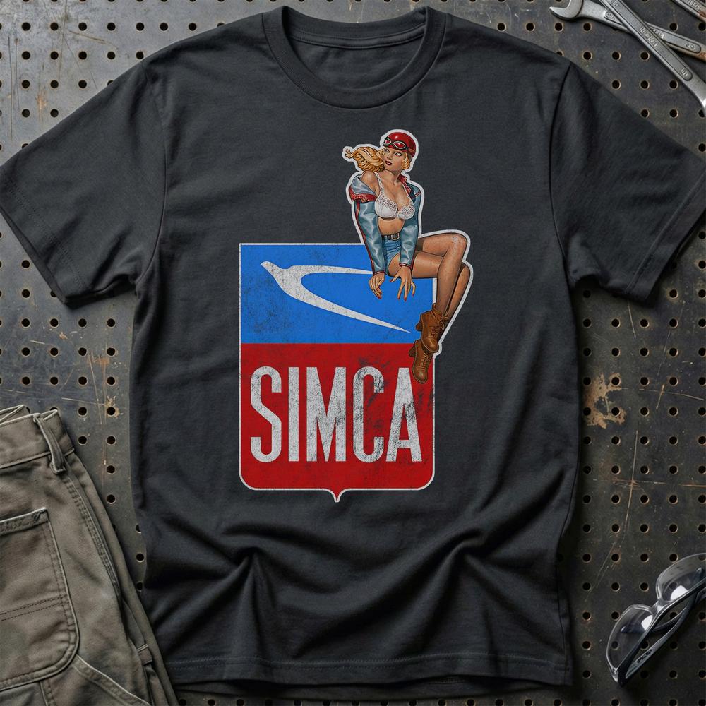 Simca Pinup T-Shirt-Beklædning-Simca-Sort-S-Garage Culture Shop- garage - man cave - merchandise