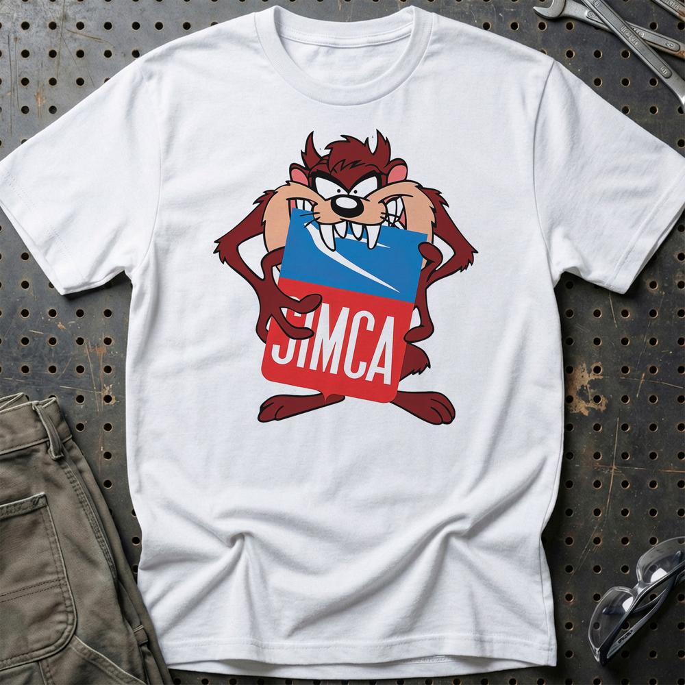 Simca TAZ T-Shirt-Beklædning-Simca-Hvid-S-Garage Culture Shop- garage - man cave - merchandise