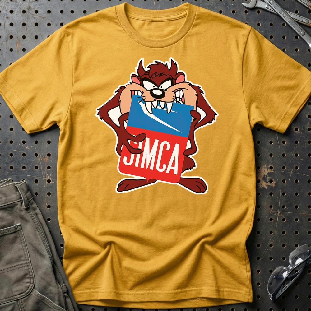 Simca TAZ T-Shirt-Beklædning-Simca-Guld-S-Garage Culture Shop- garage - man cave - merchandise