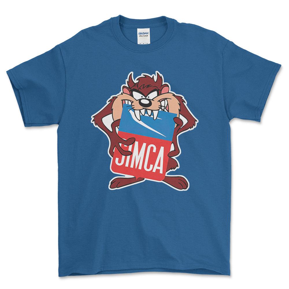 Simca TAZ Unisex T-Shirt , Bomuld-Beklædning-Simca-Blå Royal-S-Forside-Garage Culture Shop- garage - man cave - merchandise