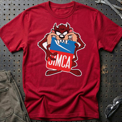 Simca TAZ Unisex T-Shirt , Bomuld-Beklædning-Simca-Rød-S-Garage Culture Shop- garage - man cave - merchandise