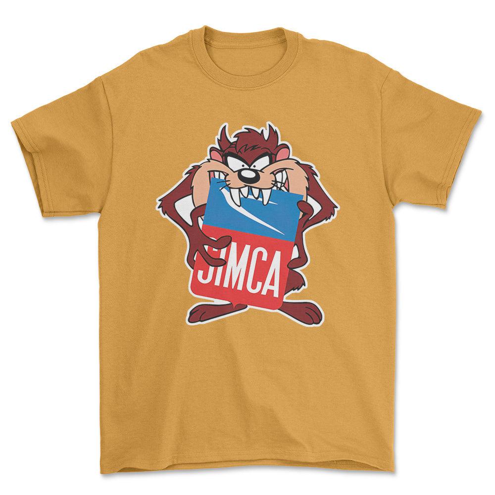 Simca TAZ Unisex T-Shirt , Bomuld-Beklædning-Simca-Guld-S-Forside-Garage Culture Shop- garage - man cave - merchandise