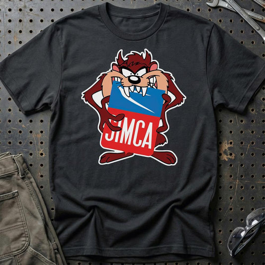 Simca TAZ Unisex T-Shirt , Bomuld-Beklædning-Simca-Sort-S-Garage Culture Shop- garage - man cave - merchandise
