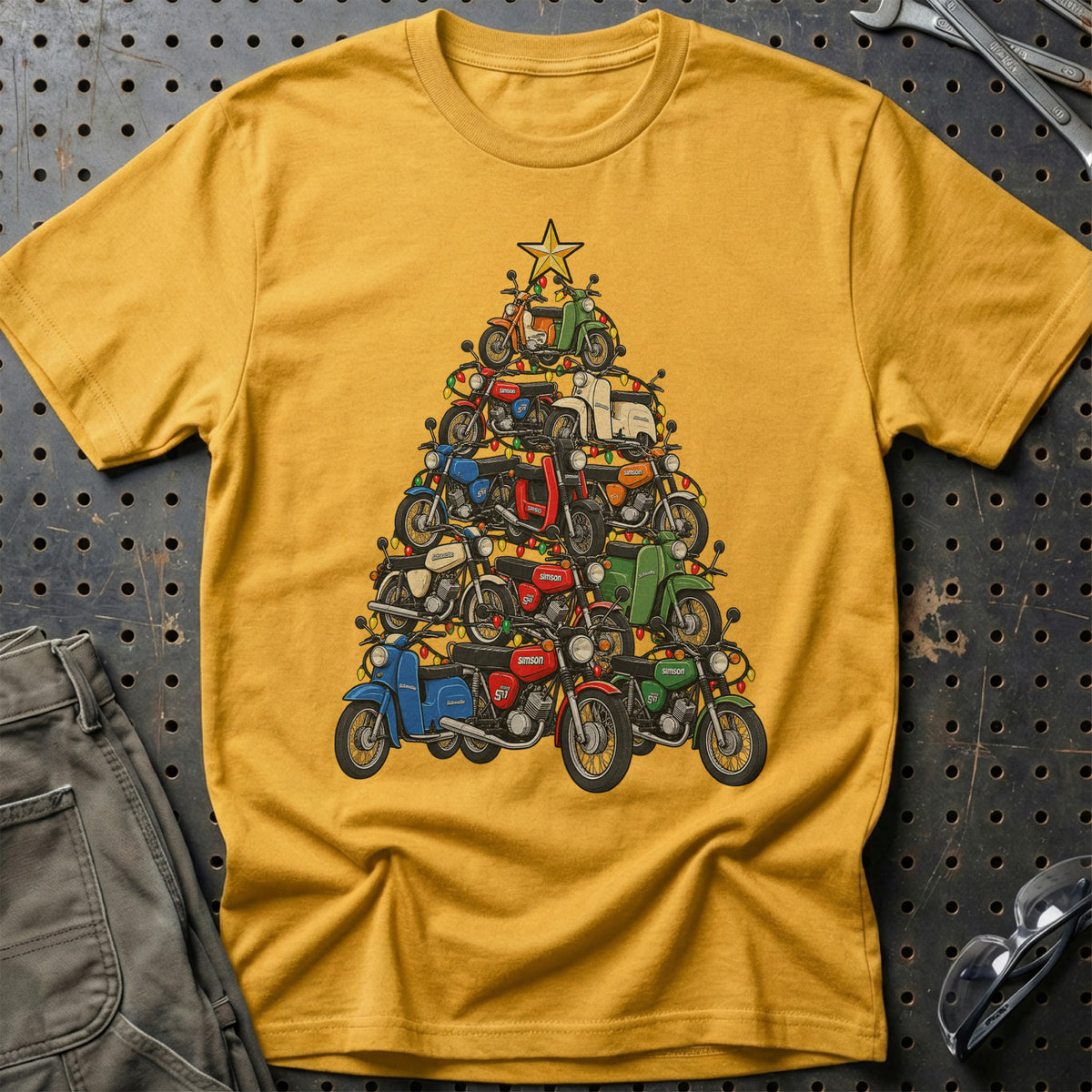 Simson Juletræ T-Shirt – Guld