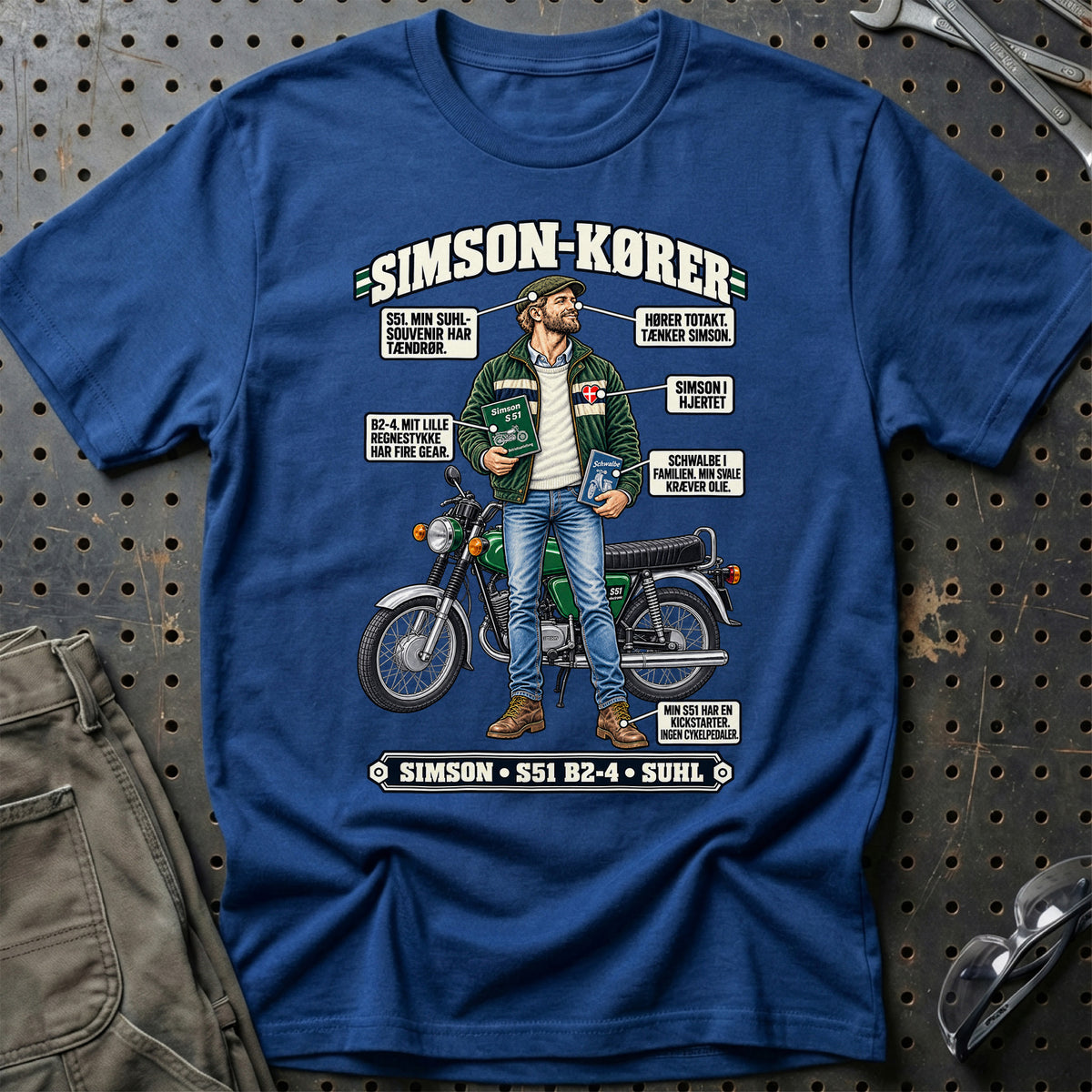 
Simson-Kører T-Shirt – Blå Royal