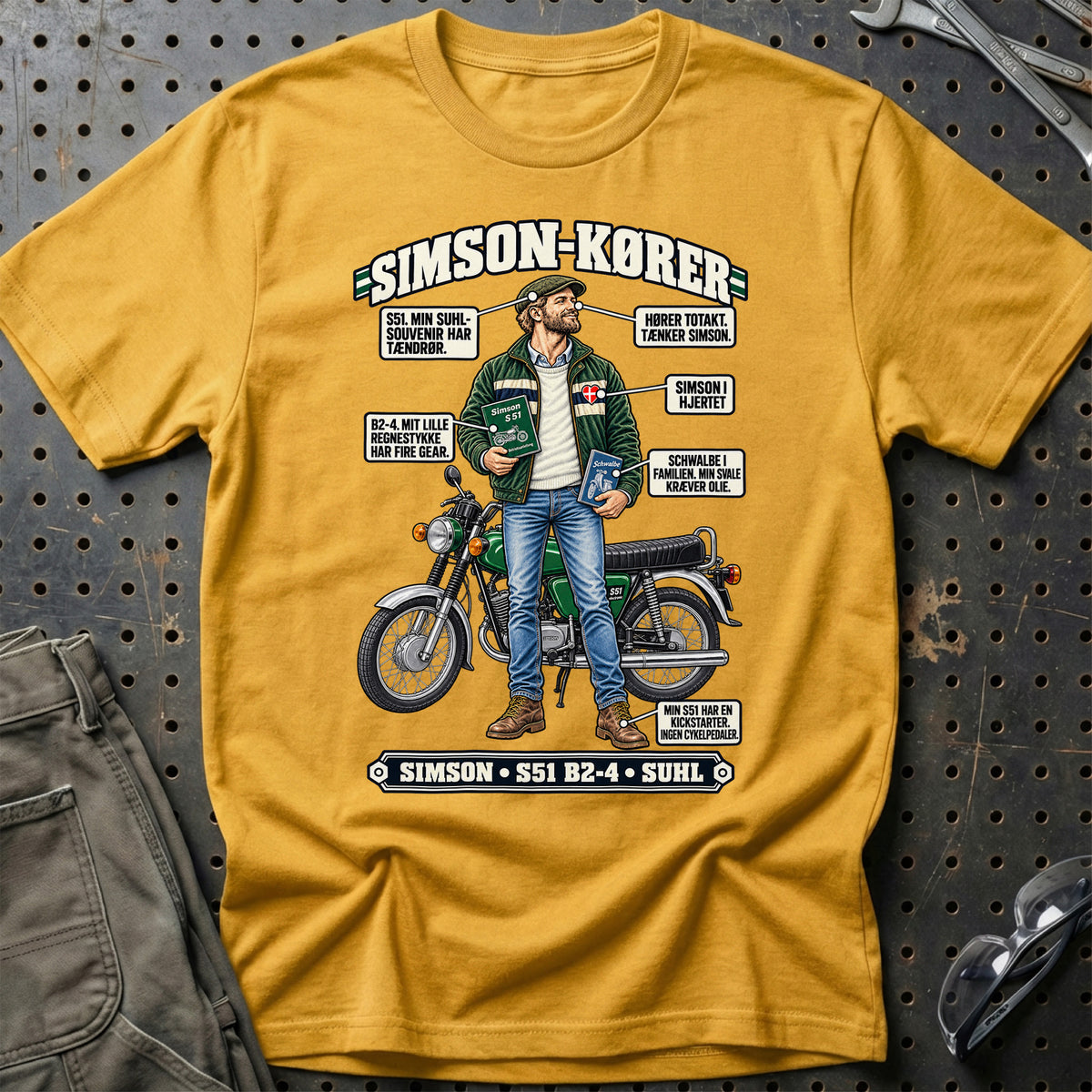 
Simson-Kører T-Shirt – Guld